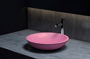 Раковина накладная Salini CALLISTA 05 1101105GF 37 из искусственного камня S-Sense, глянцевая, цвет по RAL полностью купить в интернет-магазине Sanbest