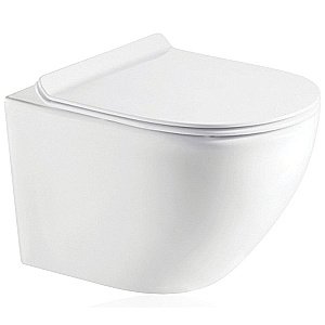 Унитаз подвесной Koller Pool ROUND RN-0520-RW безободковый, с крышкой микролифт купить в интернет-магазине Sanbest