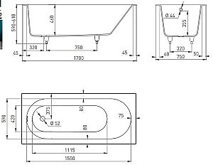 Ванна Salini ORNELLA S-Stone 169x74 102321M белая матовая купить в интернет-магазине Sanbest