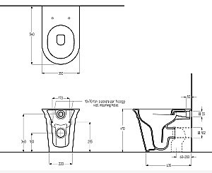 Унитаз приставной Migliore MONACO 32067, белая керамика/декор золото, безободковый купить в интернет-магазине Sanbest