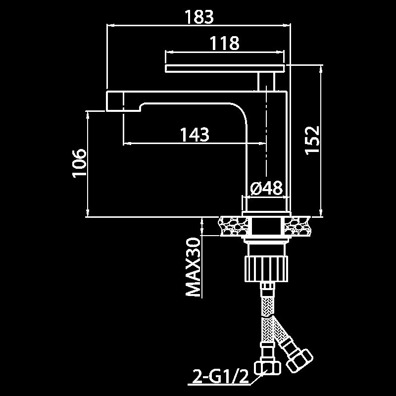 Смеситель для раковины Elghansa Darrel 1605050 хром купить в интернет-магазине сантехники Sanbest