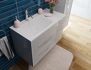 Раковина Эстет BARCELONA silk 90 ФР-00014916/ФР-00014917 белая матовая купить в интернет-магазине Sanbest