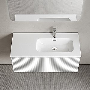Тумба с раковиной Sancos Snob R 1.0 SNR1.0100LW/SNR1.0100RW Bianco для ванной в интернет-магазине Sanbest