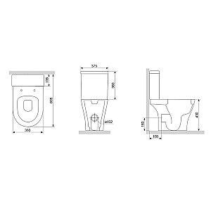 Унитаз-компакт Damixa Origin Bit 778607SC белый, с крышкой микролифт, с бачком купить в интернет-магазине Sanbest
