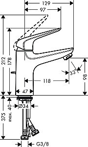 Смеситель для раковины Hansgrohe Novus 100 71030000 купить в интернет-магазине сантехники Sanbest