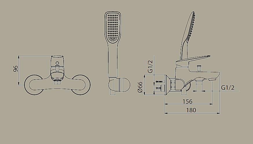 Смеситель для ванны и душа Migliore Laguna 26083 внешний с душем купить в интернет-магазине сантехники Sanbest