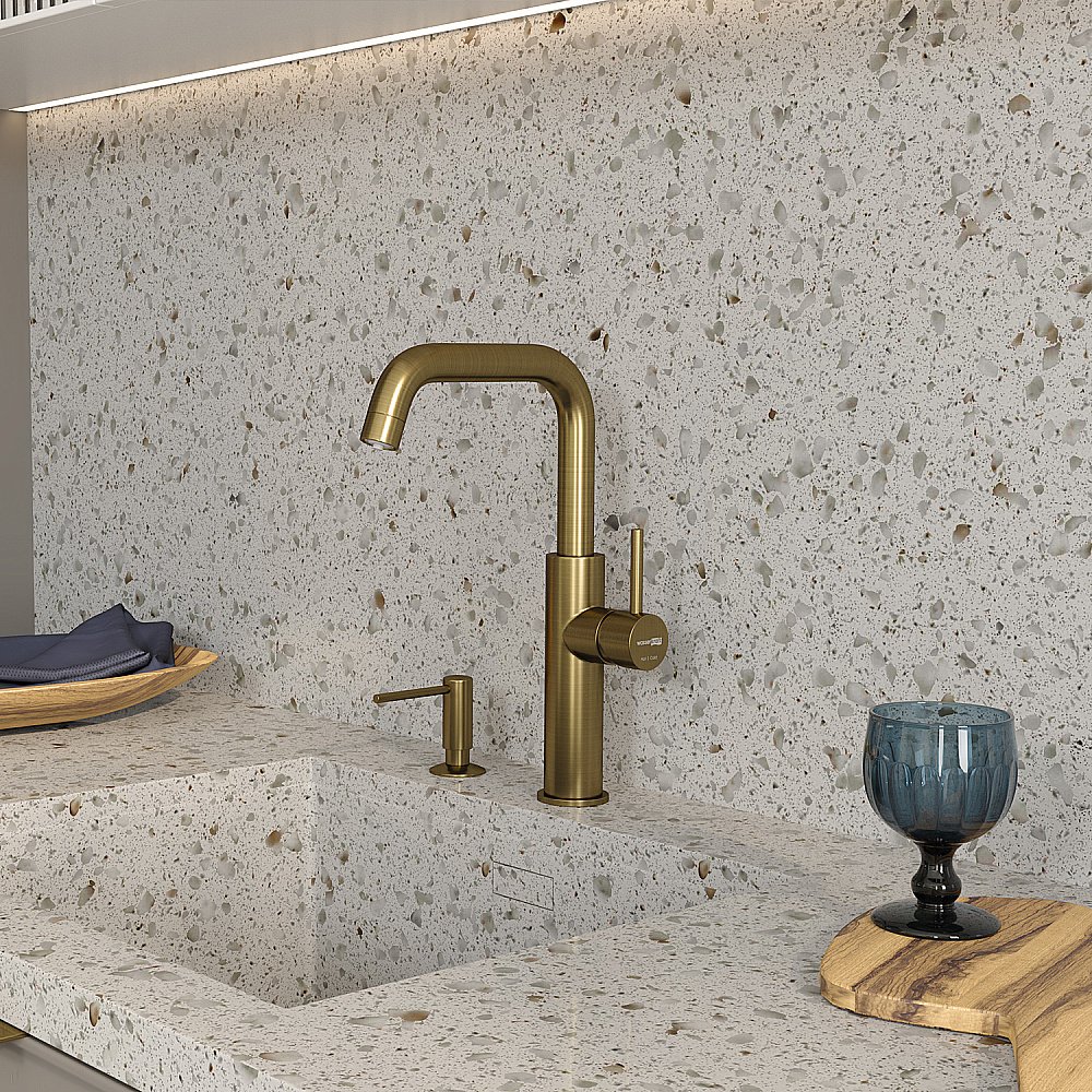 Смеситель для кухни WasserKraft A8587 золото матовое купить в интернет-магазине сантехники Sanbest