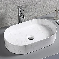 Раковина накладная CeruttiSpa 50 CR0055B MMW1 мрамор белый матовый купить в интернет-магазине Sanbest