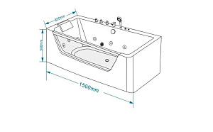 Ванна гидромассажная GROSSMAN GR-15085-1 150x85 купить в интернет-магазине Sanbest