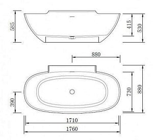 Ванна NT Bagno Genova NT311 176х88 купить в интернет-магазине Sanbest