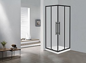 Душевой уголок Esbano Flex ESOGF90KVB 90х90 стекло прозрачное/профиль черный матовый купить в интернет-магазине Sanbest