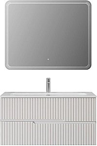 Тумба с раковиной Cezares DUET-N 100 DUET-N-1000-2C-SO-BL белая глянцевая для ванной в интернет-магазине Sanbest