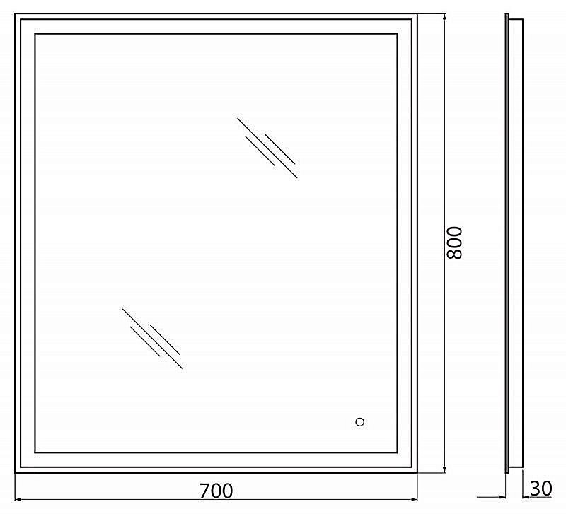 Зеркало BelBagno SPC-GRT-700-800-LED-TCH в ванную от интернет-магазине сантехники Sanbest