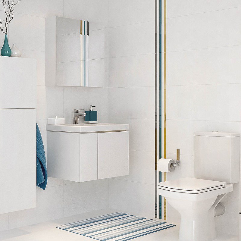 Мебель для ванной CERSANIT COLOUR 60 белый для ванной в интернет-магазине Sanbest