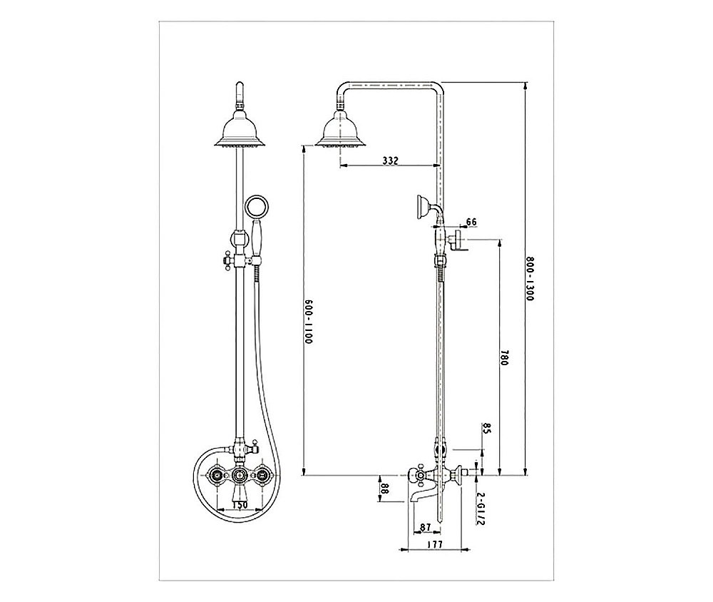 Душевая система Timo Nelson SX-1190 хром купить в интернет-магазине сантехники Sanbest