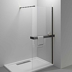 Душевое ограждение Vincea Walk-In HR 100 VSW-4HR100CLB стекло прозрачное/профиль черный купить в интернет-магазине Sanbest