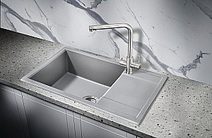 Мойка кухонная Milacio Navarra 78 Cuarzo MC.77053 серый металлик купить в интернет-магазине сантехники Sanbest