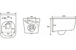 Унитаз подвесной Art&Max MONZA AM232CHR/SC белый, с сиденьем микролифт, безободковый купить в интернет-магазине Sanbest