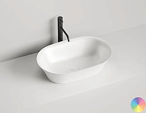 Раковина накладная Salini MONA 110811GF 60 из искусственного камня S-Sense, глянцевая, цвет по RAL полностью купить в интернет-магазине Sanbest