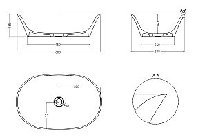 Раковина накладная Salini Mona 110821MF 60 из искусственного камня S-Stone, матовая, цвет по RAL полностью купить в интернет-магазине Sanbest
