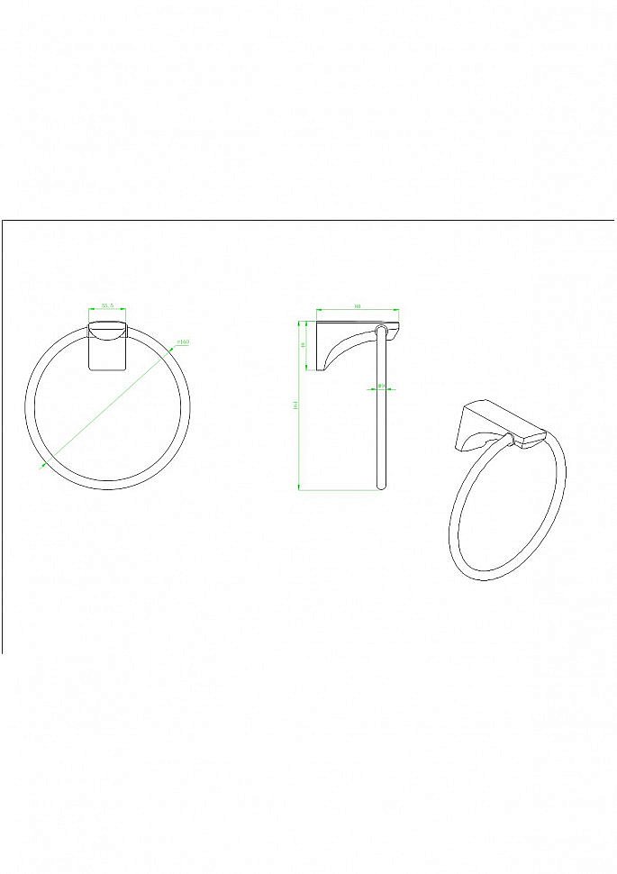 Полотенцедержатель CeramaLux Monelli 70006 черный матовый купить в интернет-магазине сантехники Sanbest