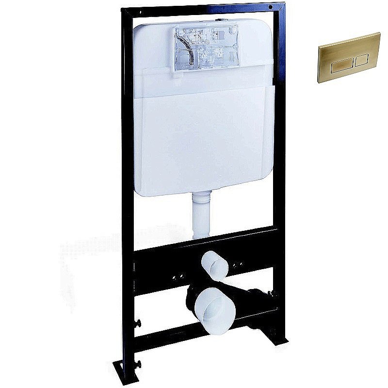 Инсталляция для унитаза Boheme 666 с кнопкой 664-MG матовое золото купить в интернет-магазине сантехники Sanbest