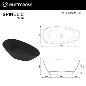 Ванна WhiteCross Spinel C 150x70 черный глянец купить в интернет-магазине Sanbest