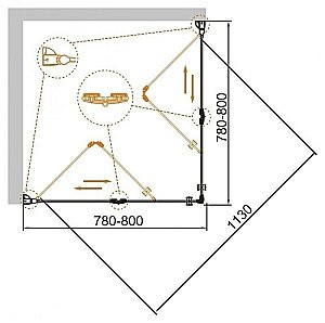 Душевой уголок Cezares Eco 78x78 ECO-O-AS-2-80-C-Cr стекло прозрачное/профиль хром купить в интернет-магазине Sanbest