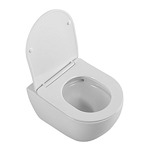Унитаз подвесной CEZARES STYLUS-TOR CZR-6601-TH-TOR/SC безободковый, смыв торнадо, с крышкой микролифт, белый купить в интернет-магазине Sanbest