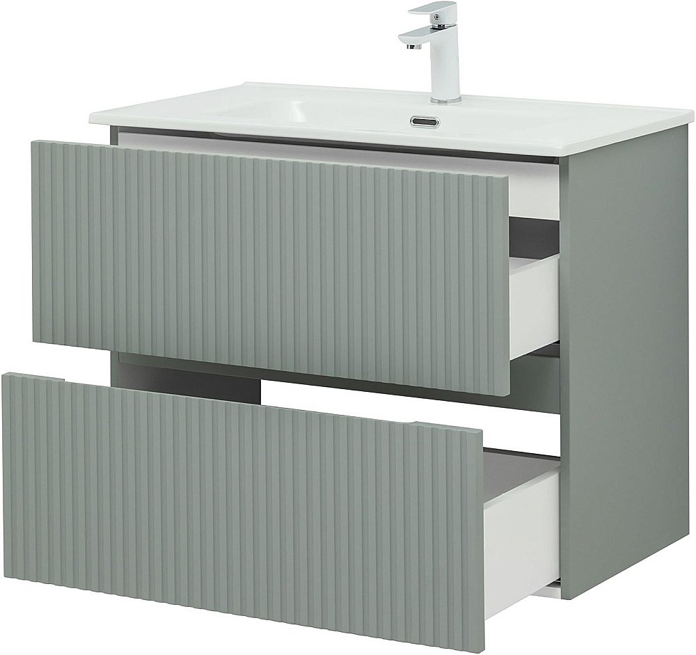 Тумба с раковиной Aquanet Джейн 80 мисти грин для ванной в интернет-магазине Sanbest