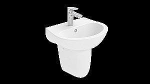 Раковина на полупьедестале Creavit Sedef 55 SD055-00CB00E-0000 белая купить в интернет-магазине Sanbest