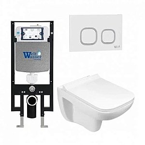 Унитаз с инсталляцией WeltWasser AMBERG 497 + KEHLBACH 004 GL-WT + AMBERG RD-WT купить в интернет-магазине Sanbest