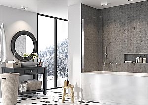 Шторка для ванны Radaway Nes 8 PNJ I 50 стекло прозрачное/профиль хром купить в интернет-магазине Sanbest