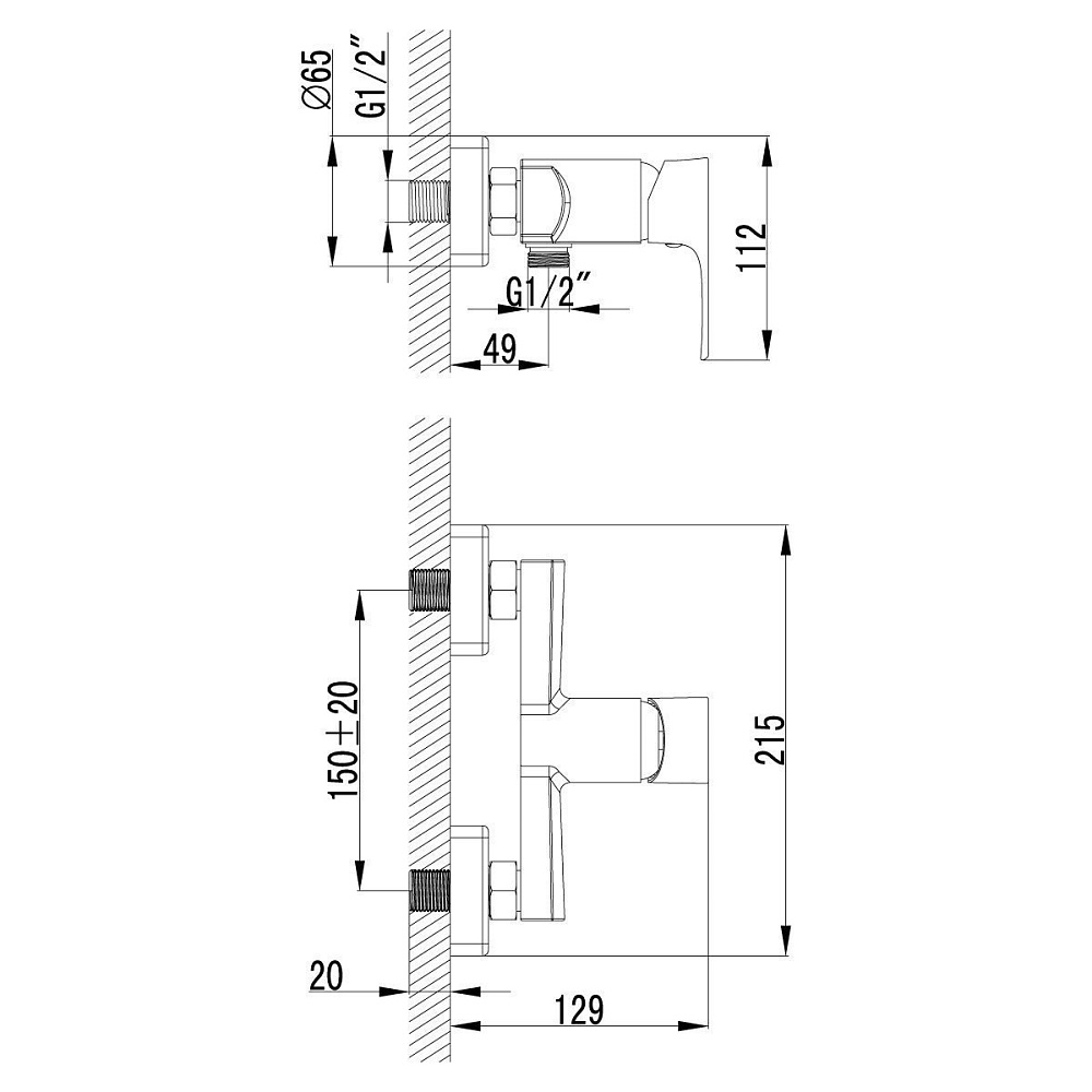 Смеситель для душа Lemark Plus Factor LM1603C купить в интернет-магазине сантехники Sanbest