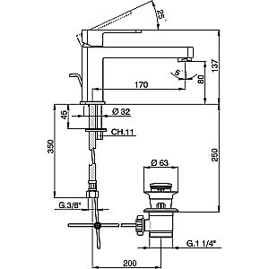 Смеситель для раковины Cisal Roadster RR00151021 купить в интернет-магазине сантехники Sanbest