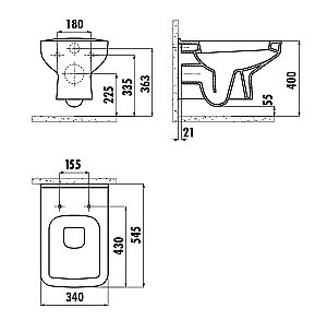 Унитаз подвесной CREAVIT SPHINX SP320-11CB00E белый купить в интернет-магазине Sanbest