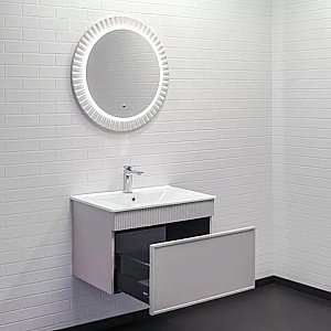 Тумба с раковиной Comforty Мадрид 70 00-00020643 серый шелк для ванной в интернет-магазине Sanbest