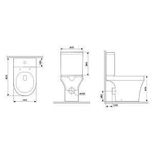 Унитаз-компакт Damixa Skyline DX35C8600SC белый, с крышкой микролифт, с бачком, безободковый купить в интернет-магазине Sanbest