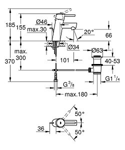 Смеситель для раковины Grohe Concetto 32204001 хром купить в интернет-магазине сантехники Sanbest