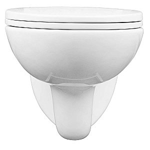 Унитаз подвесной Loranto Fredo CS-WH8005 безободковый, с сиденьем микролифт, белый купить в интернет-магазине Sanbest