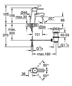 Смеситель для раковины Grohe Concetto 32204001 хром купить в интернет-магазине сантехники Sanbest