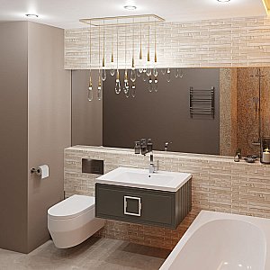 Тумба с раковиной LA FENICE Cubo Grigio 80 серая/ручка белая для ванной в интернет-магазине Sanbest