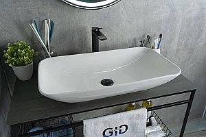 Раковина накладная Gid Geometrico 70 N9122 (E408) 51124 белая купить в интернет-магазине Sanbest