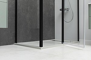 Душевой уголок Allen Brau Priority 3.31009.BBA + 3.31021.BBA 120х100 стекло прозрачное/профиль черный брашированный купить в интернет-магазине Sanbest