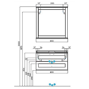 Зеркало Акватон Леон 80 дуб белый в ванную от интернет-магазине сантехники Sanbest