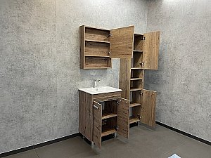 Шкаф-колонна Comforty Марио 00-00004160 40 дуб темный для ванной в интернет-магазине сантехники Sanbest