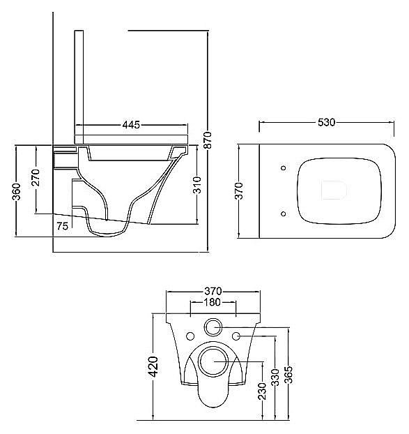 Унитаз подвесной Caprigo Flat FLW10 с крышкой микролифт купить в интернет-магазине Sanbest