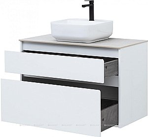 Тумба с раковиной Aquanet Nova Lite 90 белый (2 ящика) для ванной в интернет-магазине Sanbest