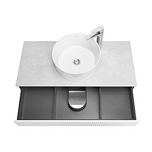 Тумба с раковиной Акватон Марбл 100/Mila 40 слейт/белая матовая для ванной в интернет-магазине Sanbest