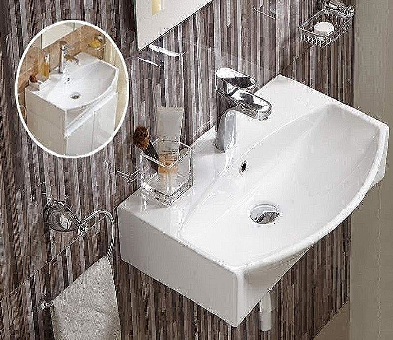 Раковина подвесная CeramaLux N 60 78014D белая купить в интернет-магазине Sanbest